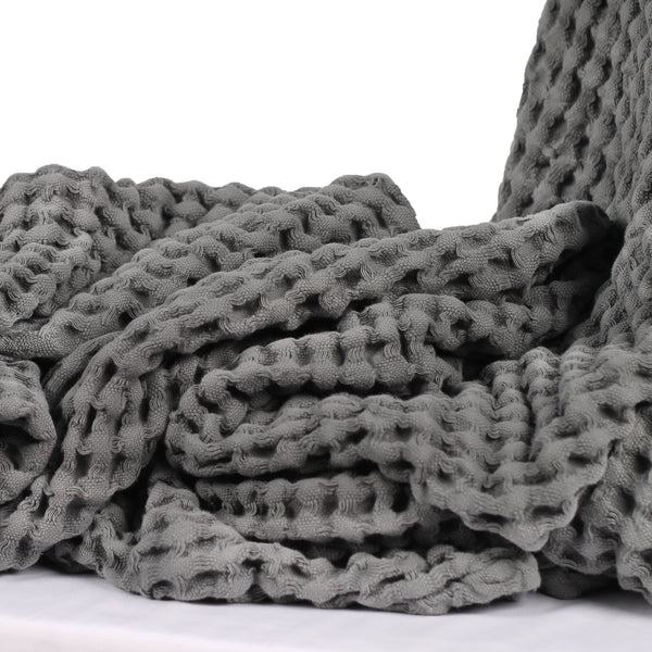 Egyptian Cotton Waffle Throw – Lightweight & Elegant