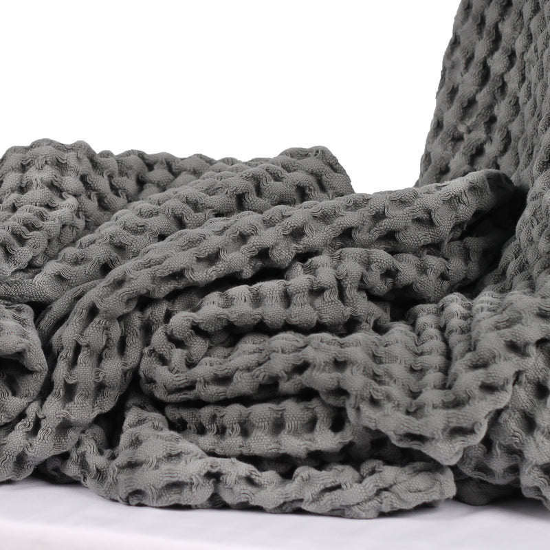 Egyptian Cotton Waffle Throw – Lightweight & Elegant