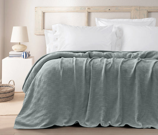 Egyptian Cotton Leno Throw (Mint)