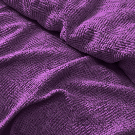 Egyptian Cotton Leno Throw (Purple)
