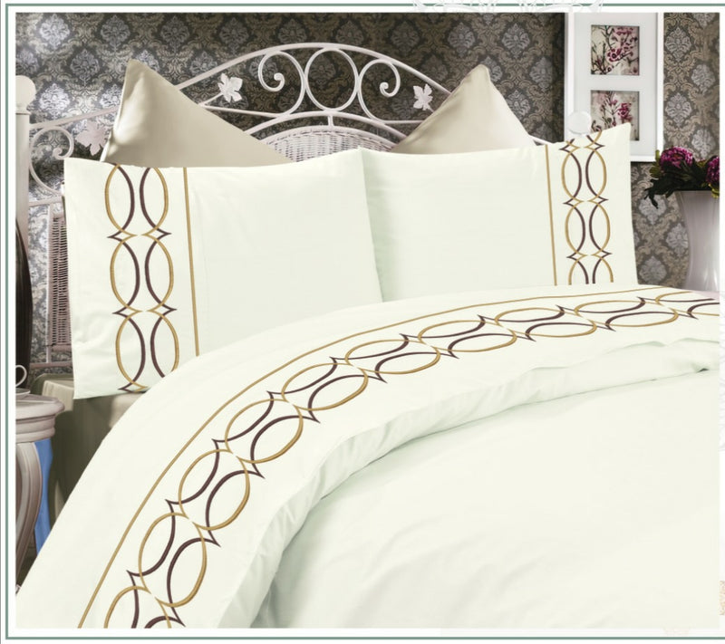 200 TC Julia – Embroidered Egyptian Cotton Sheets – 3 pcs, Classic & Comfortable