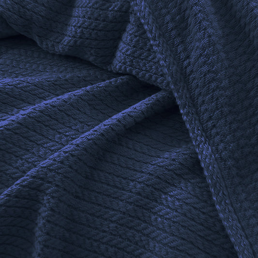 Egyptian Cotton Orchid Throw (Navy Blue)