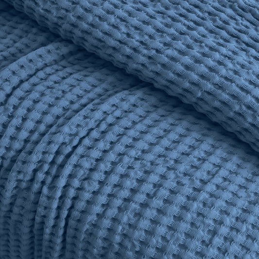 Egyptian Cotton Waffle Throw (jeans blue)