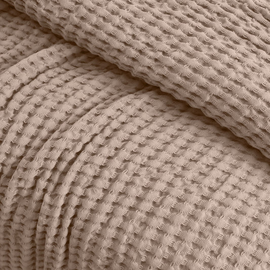 Egyptian Cotton Waffle Throw (Beige)