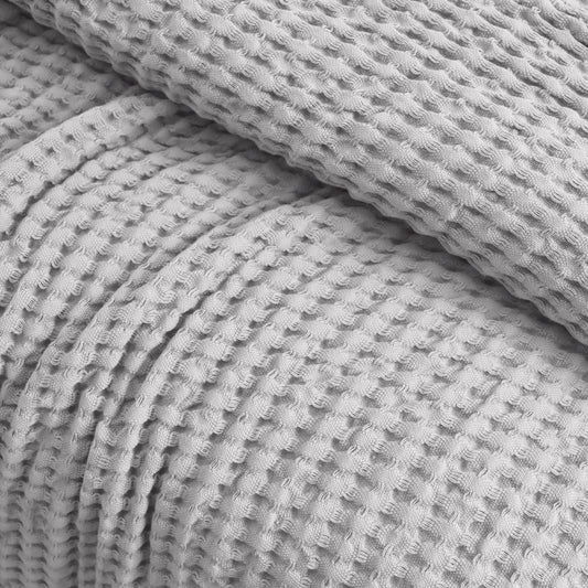 Egyptian Cotton Waffle Throw  (Light Gray)