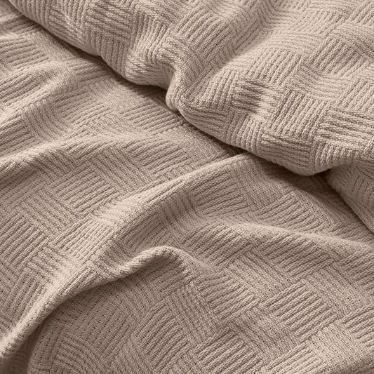 Egyptian Cotton Leno Throw (Beige)