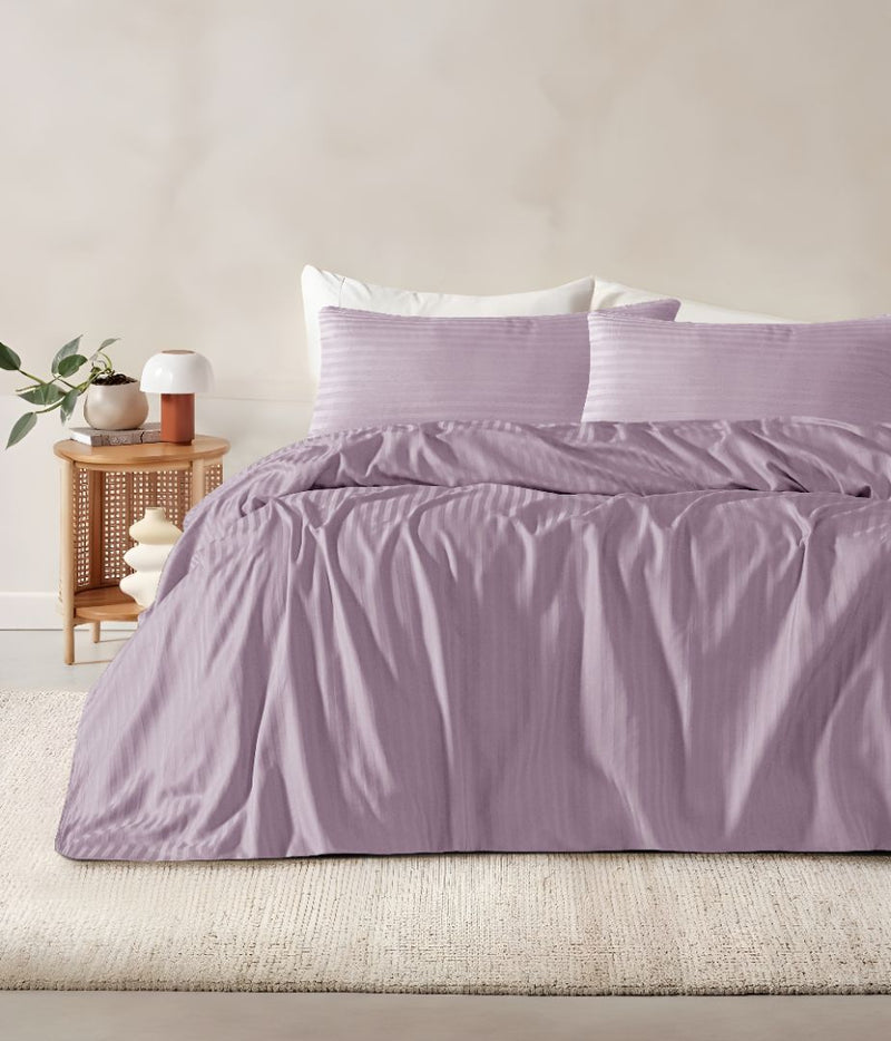 400 TC Giza 86 Egyptian Cotton - Satin Stripes Duvet Cover – 3 pcs, Elegant & Breathable