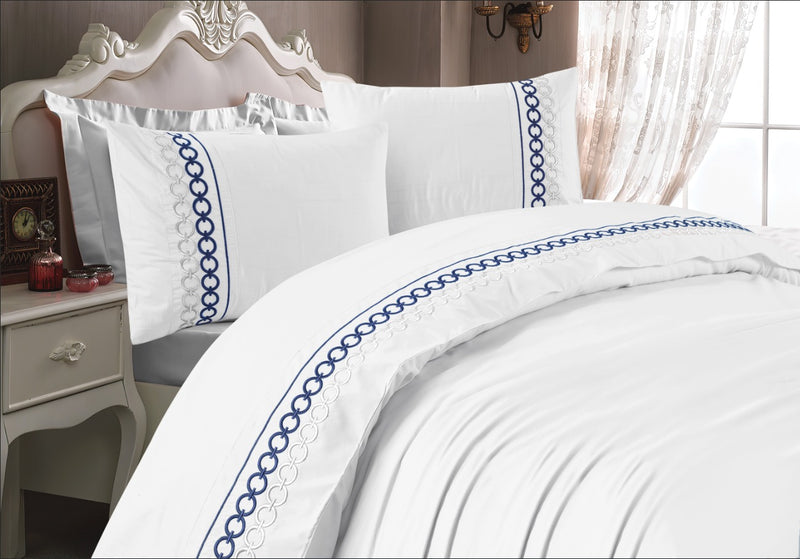 200 TC Olivia – Embroidered Egyptian Cotton Sheets – 3 pcs, Elegant & Soft