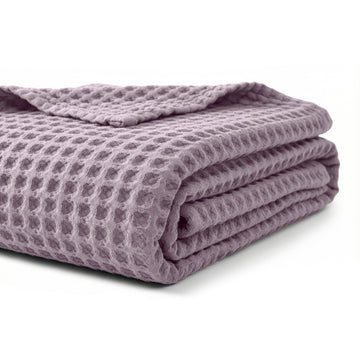 Egyptian Cotton Waffle Throw (light purple)
