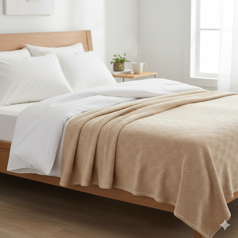 Egyptian Cotton Leno Throw – Ultra-Soft & Stylish