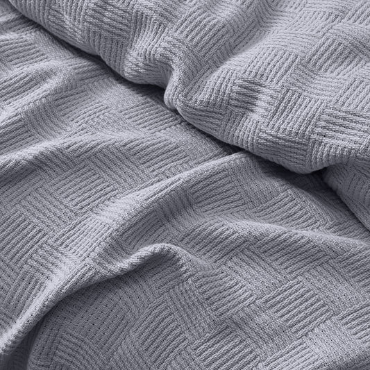 Egyptian Cotton Leno Throw (Light Gray)