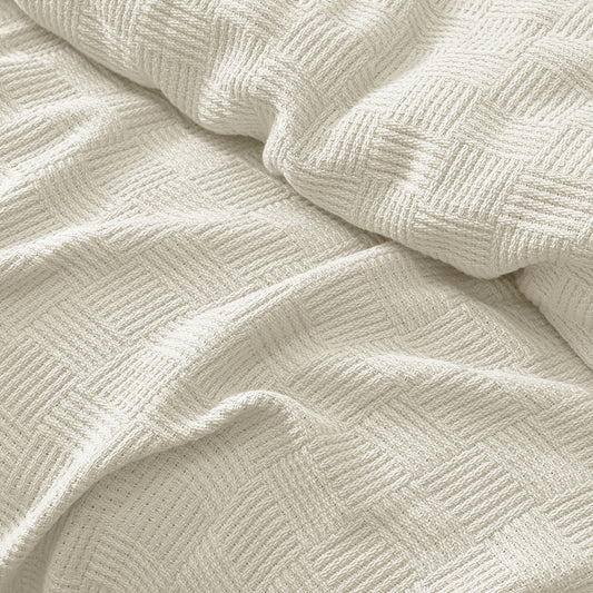 Egyptian Cotton Leno Throw (Offwhite)