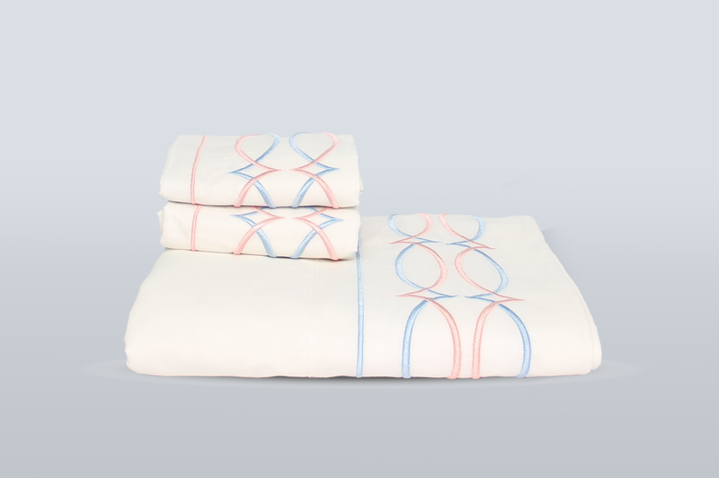 200 TC Julia – Embroidered Egyptian Cotton Sheets – 3 pcs, Classic & Comfortable