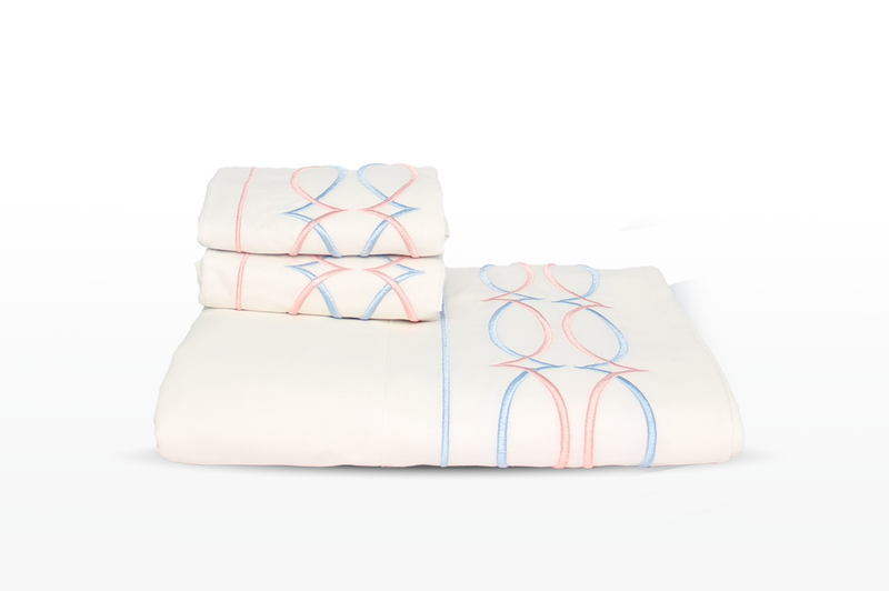 200 TC Julia – Embroidered Egyptian Cotton Sheets – 3 pcs, Classic & Comfortable