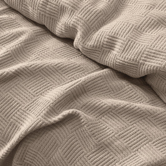 Egyptian Cotton Leno Throw (Café)