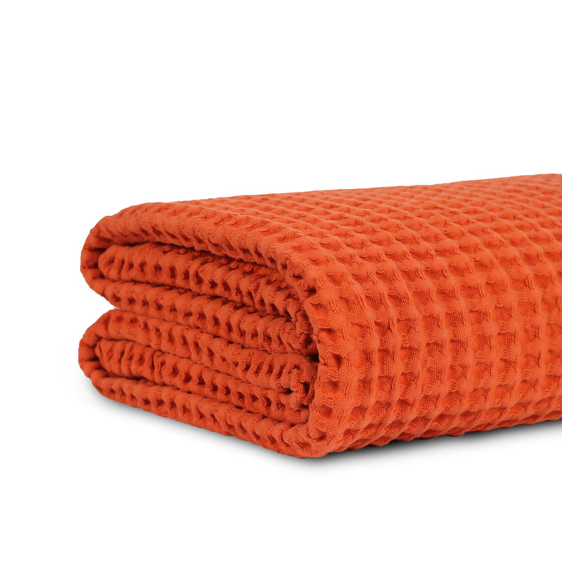 Egyptian Cotton Waffle Throw – Lightweight & Elegant